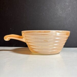Vintage Beehive Peach Luster Soup/Chili Bowls w/Handle Fire King Oven Ware USA